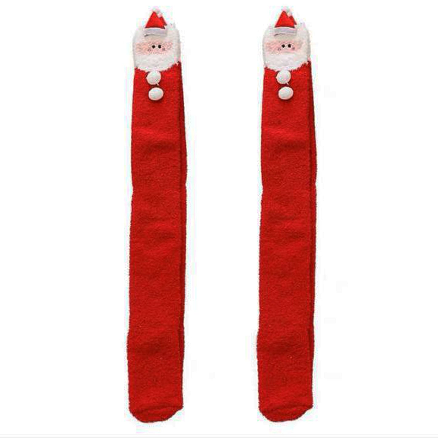 Santa Christmas Fuzzy Long Sleeping Socks