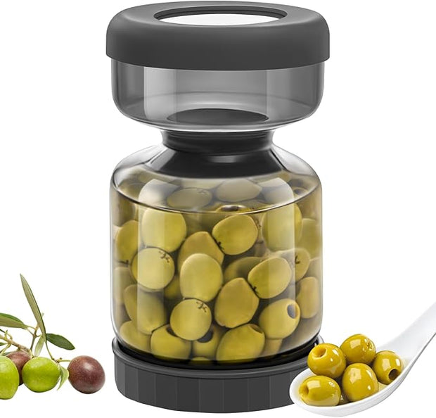 Glass Pickle Jar with Flip Filter Lid Storage with Brine Separator & Timer