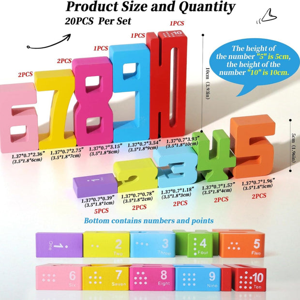 Number Learning Blocks – Fun Stacking Toy with Activity Cards