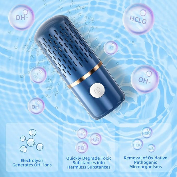 Fruit & Vegetable Cleaning Machine – USB Wireless Food Purifier | Multi-Purpose Cleaner for Fruits, Vegetables, Rice, Meat & Tableware (Blue, Medium)