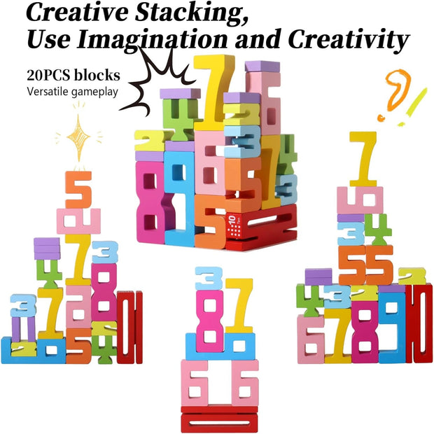Number Learning Blocks – Fun Stacking Toy with Activity Cards