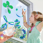 Magnetic Window Building Set – 24-Piece Holographic Prism Blocks with Suction Cups
