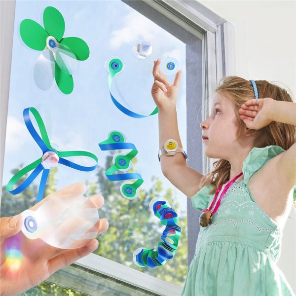 Magnetic Window Building Set – 24-Piece Holographic Prism Blocks with Suction Cups