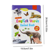 Interactive English Learning Talking Book for Kids | 300+ Words Audio Sound Book | Early Educational Musical Toy for Toddlers Ages 3-6 | Touch & Learn with American Accent Audio