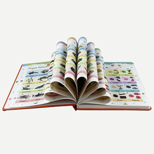 Interactive English Learning Talking Book for Kids | 300+ Words Audio Sound Book | Early Educational Musical Toy for Toddlers Ages 3-6 | Touch & Learn with American Accent Audio
