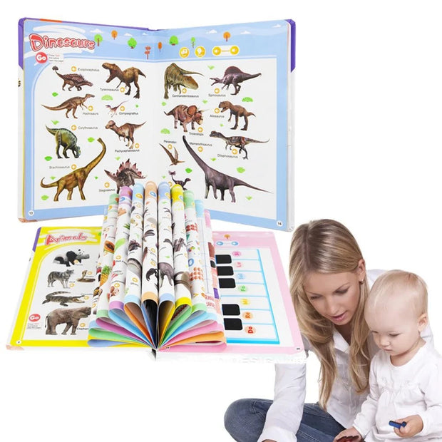 Interactive English Learning Talking Book for Kids | 300+ Words Audio Sound Book | Early Educational Musical Toy for Toddlers Ages 3-6 | Touch & Learn with American Accent Audio
